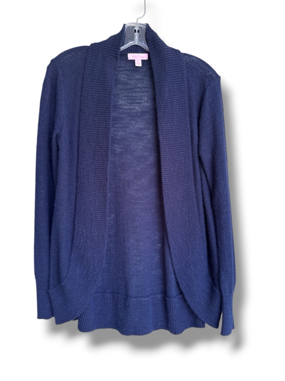 Lilly Pulitzer True Navy Amalie Open-Front Shawl Collar Cardigan Sweater Small